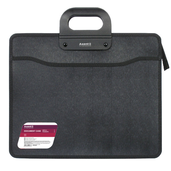 Портфель Axent 1603-01-A на блискавці, В4, 3 відділення, чорний