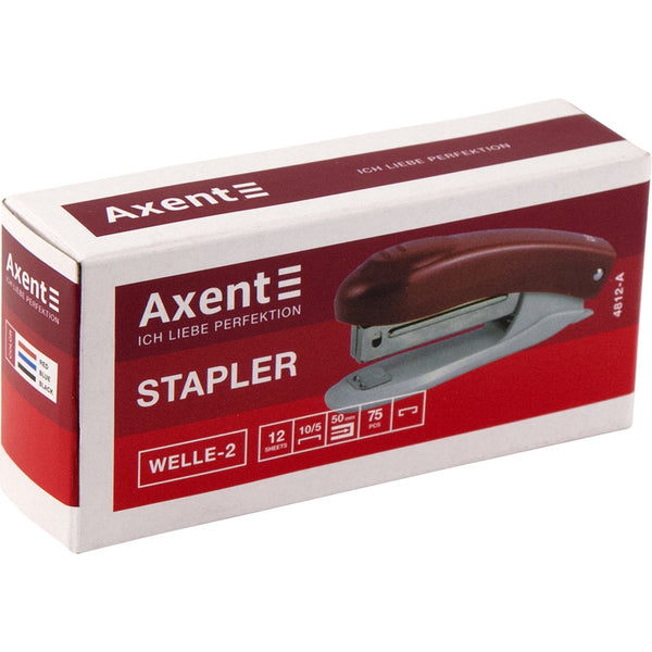 Степлер канцелярский №10/5 Axent Welle-2 4812-01-A, пластиковый, 12 листов, черный