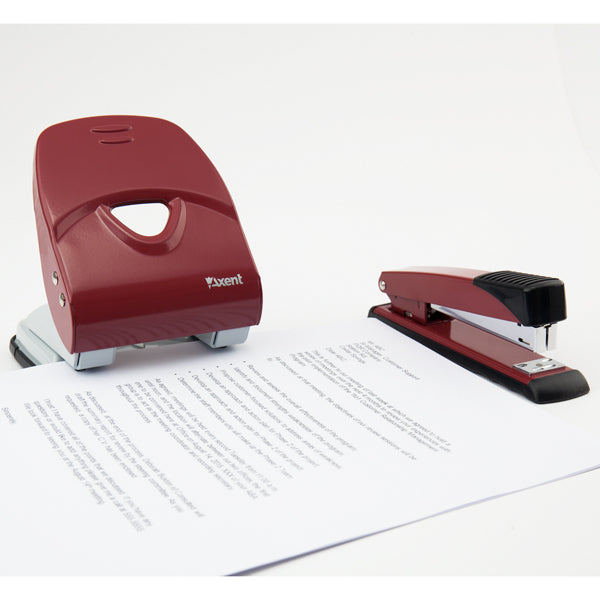 Діркопробивач для паперу Axent Exact-2 3940-06-A, металевий, 40 аркушів, червоний