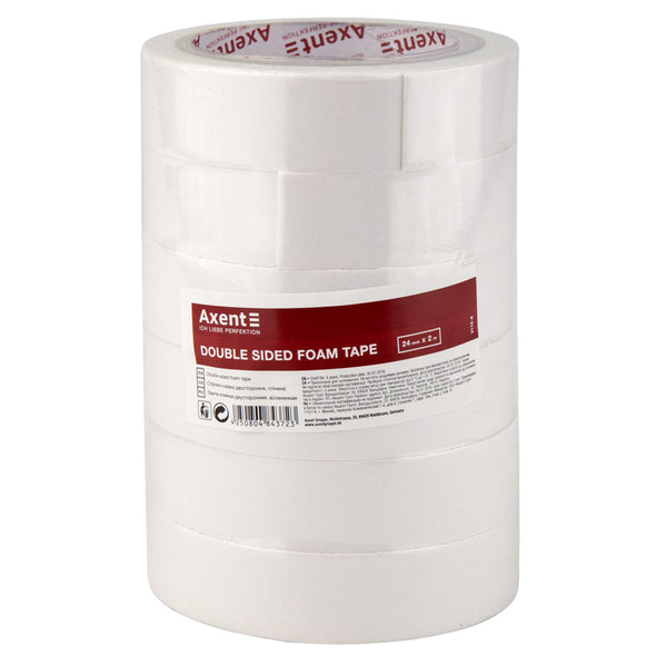 Стрічка клейка двостороння Axent 3112-A, 24 мм х 2 м, спінена