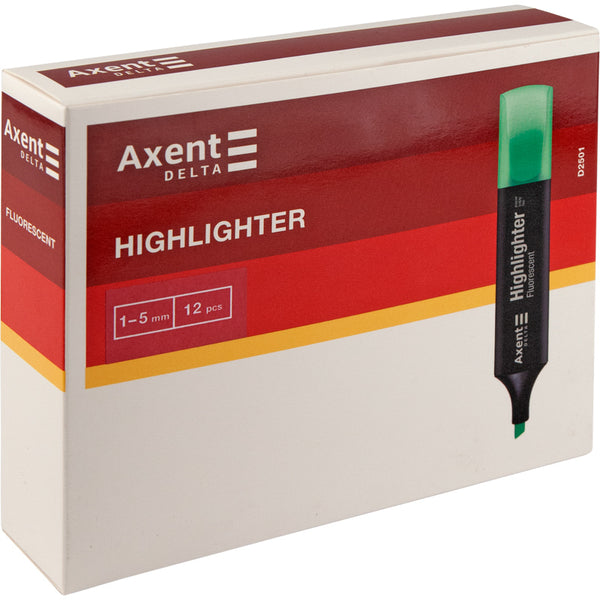 Маркер Axent Delta Highlighter D2501-04, 1-5 мм, клиноподібний зелений