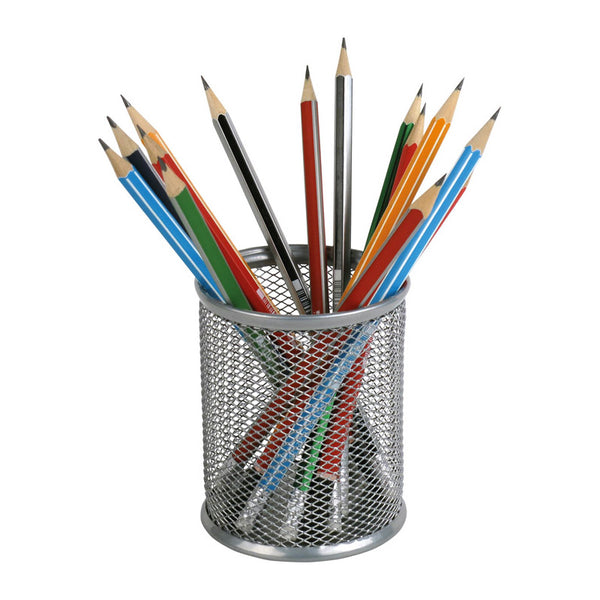 Підставка для ручок Axent 2110-03-A кругла, металева сіточка, 80х80х100мм, срібляста