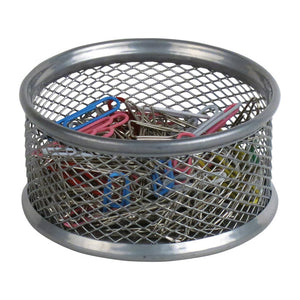 Підставка для скріпок Axent 2113-03-A кругла, металева сітка, 80x80x40 мм, срібляста