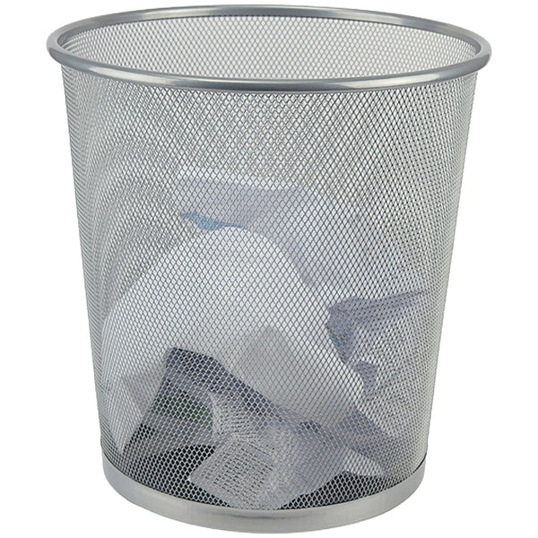 Кошик для паперу Axent 2119-03-A, металева сіточка, 12 л, сріблястий