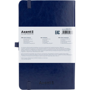 Книга записна Axent Partner Lux 8202-02-A, A5-, 125x195 мм, 96 аркушів, клітинка, тверда обкладинка, синя