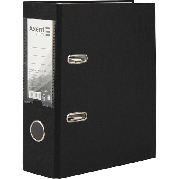Папка-регистратор Axent Delta D1718-01P, односторонняя, A5, 75 мм, разобранная, черная