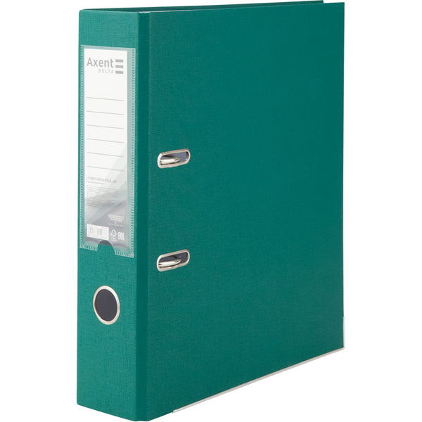 Папка-регистратор Axent Delta D1714-23C, односторонняя, A4, 75 мм, собранная, темно-зеленая