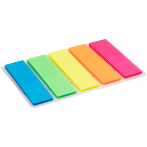 Закладки пластиковые Axent Delta D2450-01, 12х45 мм, 125 штук, неоновые цвета