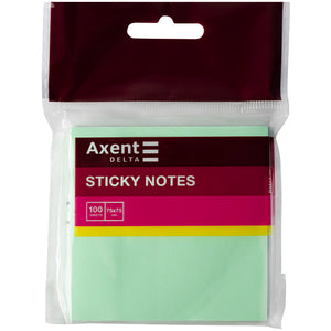 Блок паперу з клейким шаром Axent Delta D3314-02 75x75 мм, 100 аркушів, зелений
