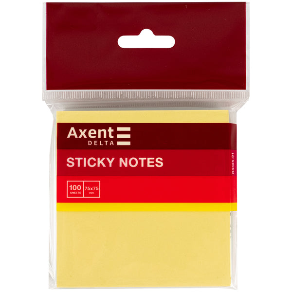 Блок паперу з клейким шаром Axent Delta D3325-01 75x75 мм, 100 аркушів, пастельні кольори