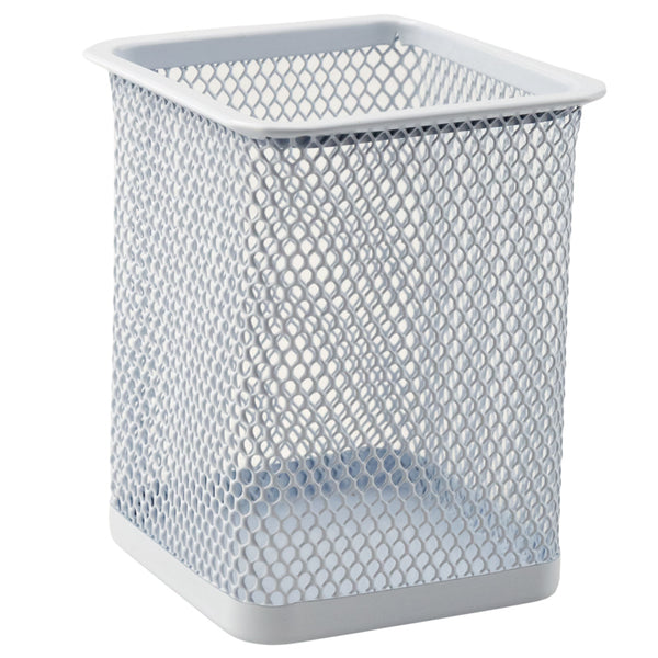 Підставка для ручок Axent 2111-21-A квадратна, металева сіточка, 80х80х100мм, біла