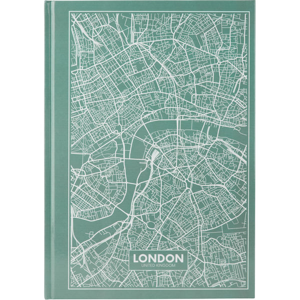 Книга записна Axent Maps London 8422-516-A, A4, 210x295 мм, 96 аркушів, клітинка, тверда обкладинка, бірюзова