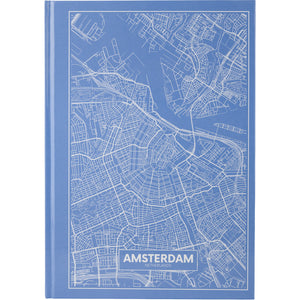 Книга записна Axent Maps Amsterdam 8422-507-A, A4, 210x295 мм, 96 аркушів, клітинка, тверда обкладинка, блакитна