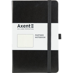 Книга записна Axent Partner 8306-01-A, A5-, 125x195 мм, 96 аркушів, крапка, тверда обкладинка, чорна