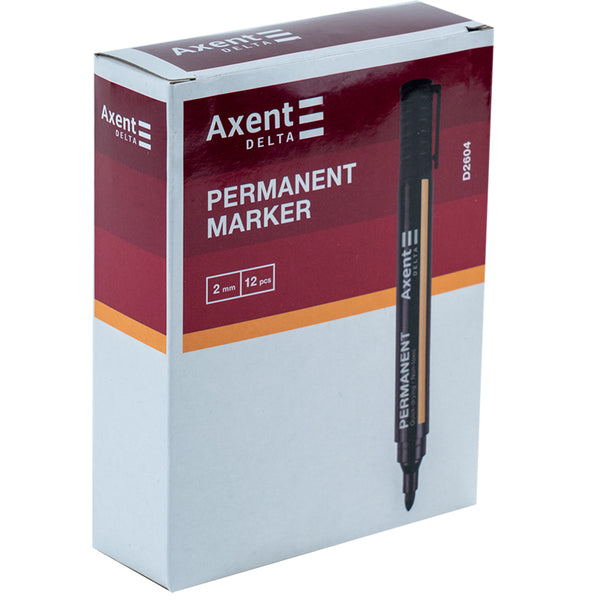 Маркер Axent Delta Permanent Standard D2604, 2 мм, круглий чорний