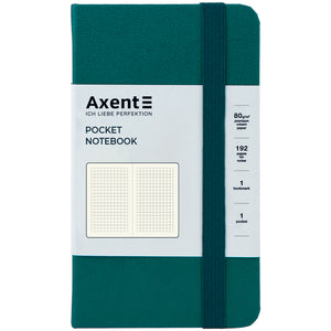Книга записна Axent Partner 8301-31-A, 90x150 мм, 96 аркушів, клітинка, тверда обкладинка, малахіт