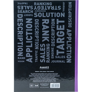 Книга записна Axent Colors 8421-07-A, А4, 80 аркушів, клітинка, фіолетова