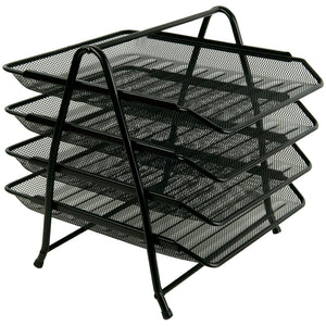 Лоток горизонтальный металлический Axent 4-в-1 2129-01-A, 300x350x330мм, черный