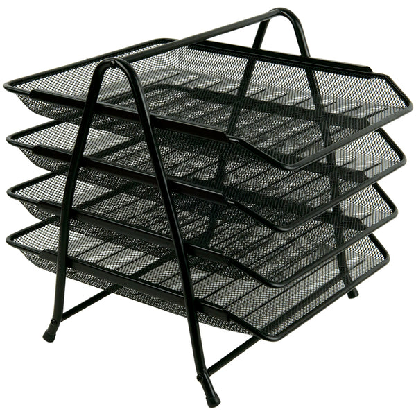 Лоток горизонтальный металлический Axent 4-в-1 2129-01-A, 300x350x330мм, черный