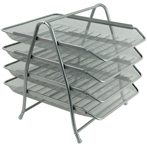 Лоток горизонтальний металевий Axent 4-в-1 2129-03-A, 300x350x330мм, срібний