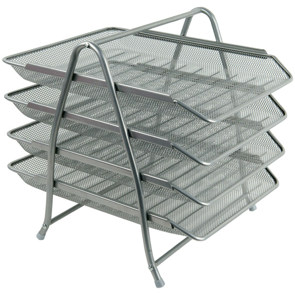 Лоток горизонтальний металевий Axent 4-в-1 2129-03-A, 300x350x330мм, срібний