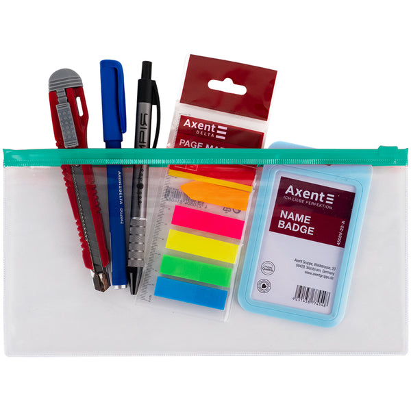 Папка-конверт на блискавці zip-lock Axent 1409-25-A, DL, зелена