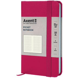 Книга записна Axent Partner 8301-50-A, 90x150 мм, 96 аркушів, клітинка, малинова