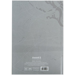 Книга записна Axent Freedom 8422-550-A, А4, 96 аркушів, клітинка, cіра