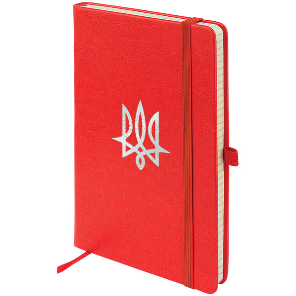 Книга записна Axent Partner Lux Tryzub 8202-06-3-A, 125х195 мм, 96 аркушів, клітинка, червона