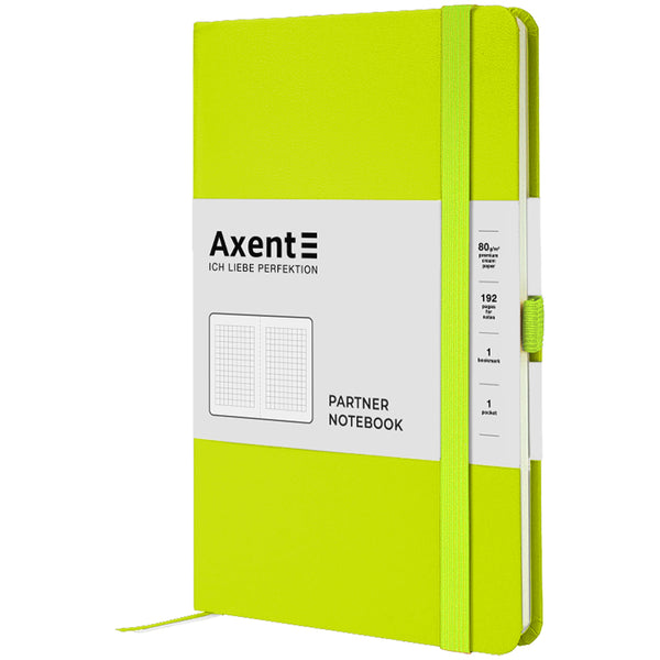 Книга записная Axent Partner 8201-60-A, 125x195 мм, 96 листов, клетка, лимонная