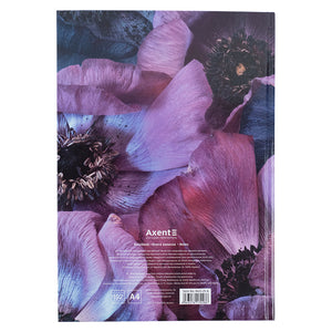 Книга записная Axent Flora 8423-25-A, А4, 192 листа, клетка, фиолетовая