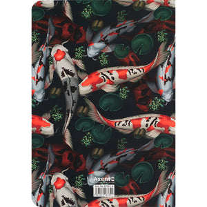 Книга записная Axent Fish 8700-1-A, А5, 80 листов, клетка, красно-зеленая