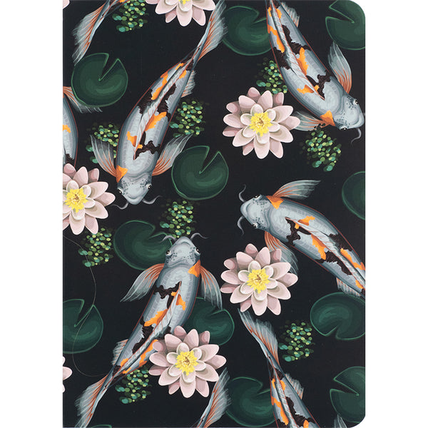 Книга записна Axent Fish 8700-2-A, А5, 80 аркушів, клітинка, зелено-біла