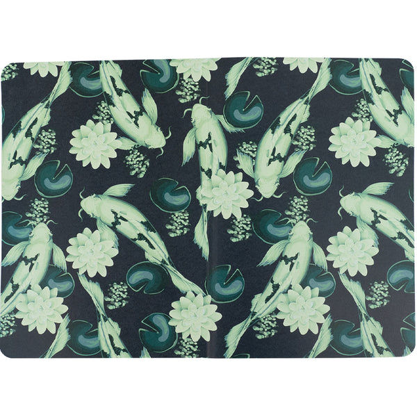 Книга записна Axent Fish 8700-2-A, А5, 80 аркушів, клітинка, зелено-біла