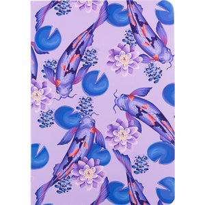 Книга записна Axent Fish 8700-3-A, А5, 80 аркушів, клітинка, бузково-синя