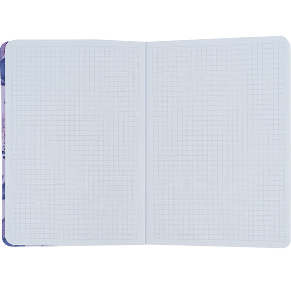 Книга записна Axent Fish 8700-3-A, А5, 80 аркушів, клітинка, бузково-синя