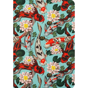 Книга записная Axent Fish 8700-4-A, А5, 80 листов, клетка, голубовато-красная