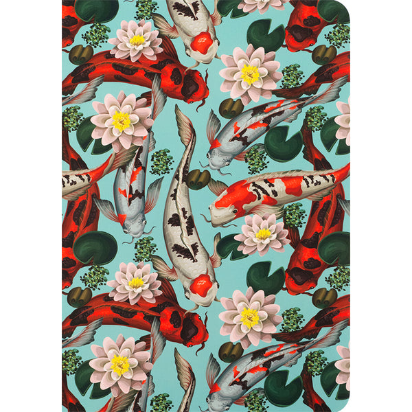 Книга записная Axent Fish 8700-4-A, А5, 80 листов, клетка, голубовато-красная