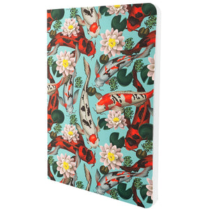 Книга записная Axent Fish 8700-4-A, А5, 80 листов, клетка, голубовато-красная