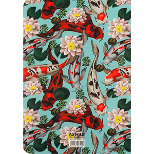 Книга записная Axent Fish 8700-4-A, А5, 80 листов, клетка, голубовато-красная