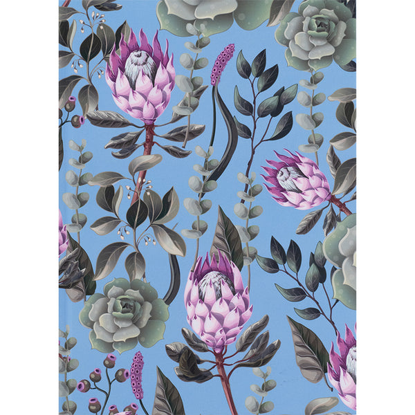 Книга записная Axent Bloom 8456-2-A, А5, 96 листов, клетка, твердая обложка, голубая