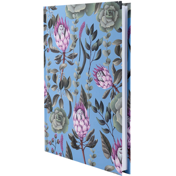 Книга записная Axent Bloom 8456-2-A, А5, 96 листов, клетка, твердая обложка, голубая