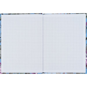 Книга записная Axent Bloom 8456-2-A, А5, 96 листов, клетка, твердая обложка, голубая