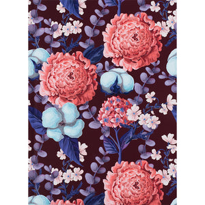 Книга записна Axent Bloom 8456-3-A, А5, 96 аркушів, клітинка, тверда обкладинка, фіолетова