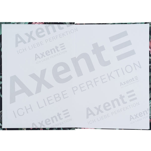 Книга записная Axent Bloom 8456-4-A, А5, 96 листов, клетка, твердая обложка, зеленая