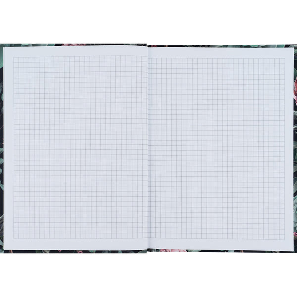 Книга записная Axent Bloom 8456-4-A, А5, 96 листов, клетка, твердая обложка, зеленая