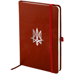 Книга записная Axent Partner Lux Tryzub 8202-05-3-A, 125x195 мм, 96 листов, клетка, бордовая