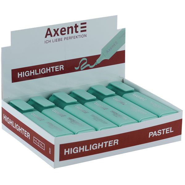 Маркер Axent Highlighter 2537-09-A, 1-5 мм, клиноподібний, пастель бірюзовий