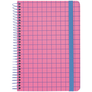 Блокнот на спiралi Axent 8460-2-A, А5, 120 аркушів, клітинка, тверда обкладинка, рожевий