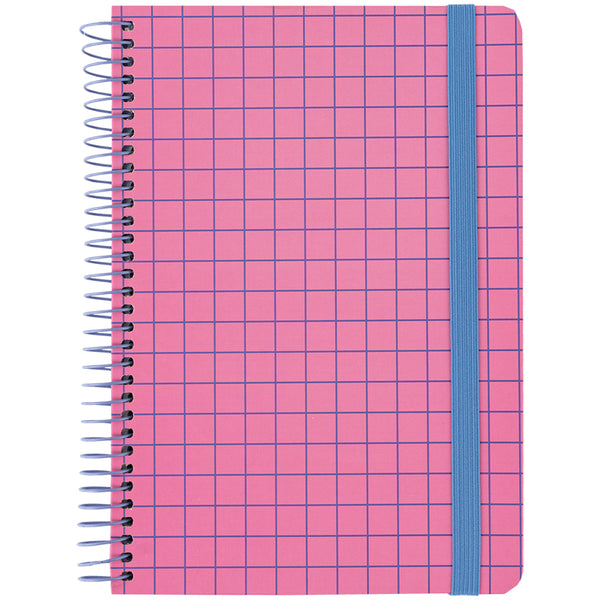 Блокнот на спiралi Axent 8460-2-A, А5, 120 аркушів, клітинка, тверда обкладинка, рожевий
